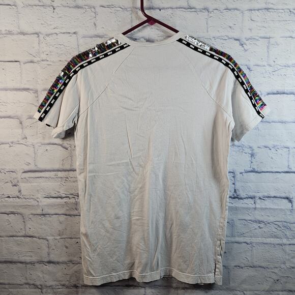 Rare Victoria's Secret Pink Bling Rainbow Campus Shirt Flip Sequins XS - Picture 4 of 7